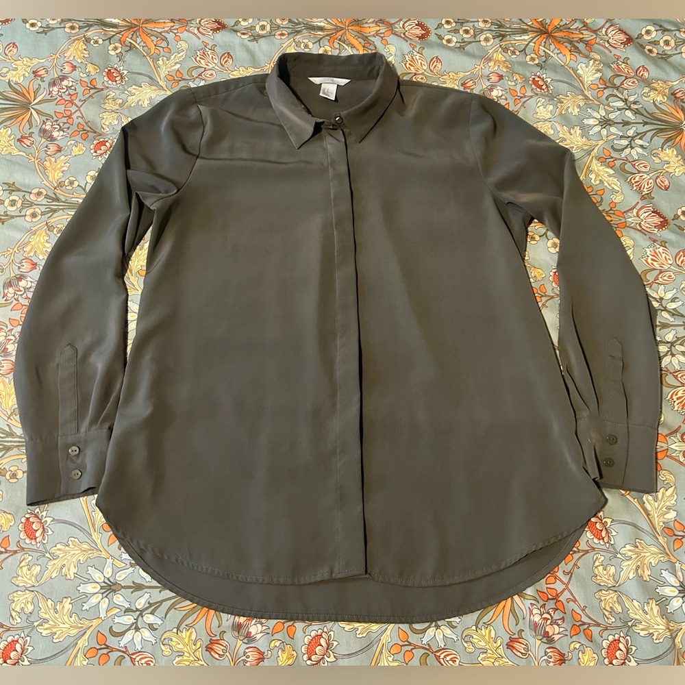 H&M Women’s Olive Green Button Down Blouse